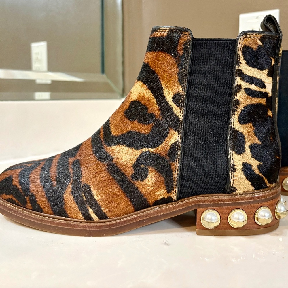 Animal print booties